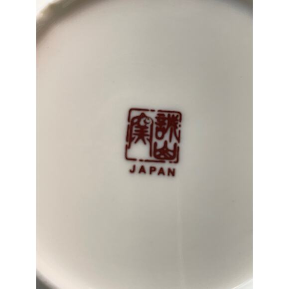 Vintage White Lattice-Edged Plate with Pink Lilies | 6" Made in Japan - Picture 5 of 6